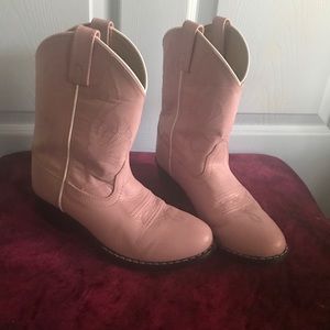 Kid Pink Leather Boots